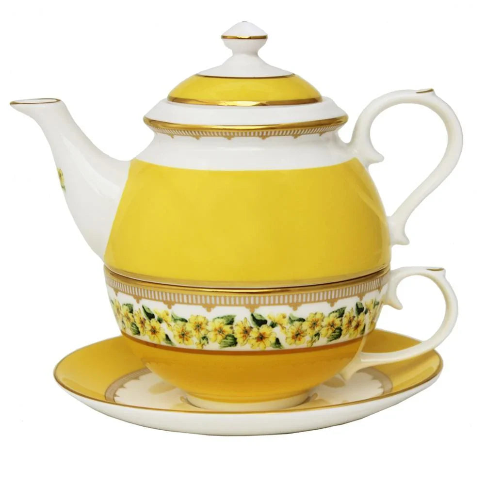 Halcyon Days Primula Yellow Tea for One Shell Garden