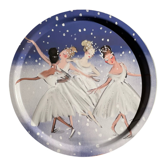 Halcyon Days Tray Waltz of The Snowflakes Birchwood Tray