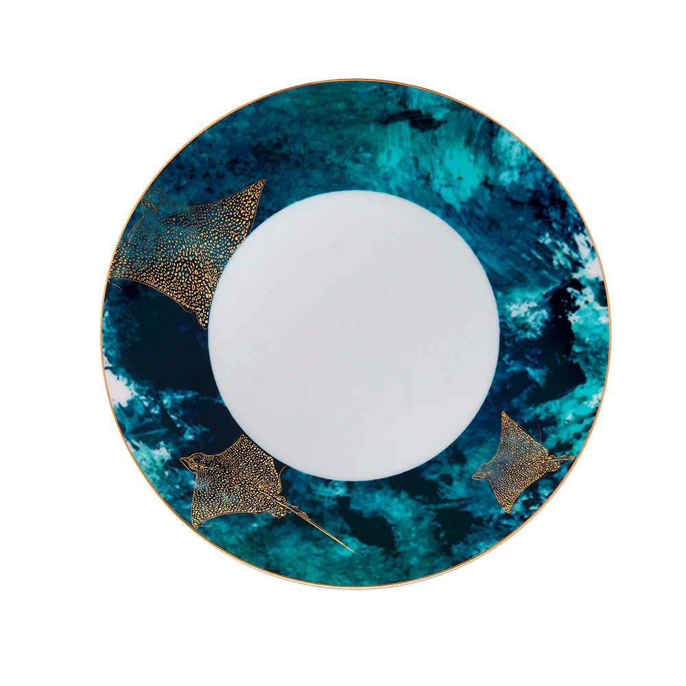 Haviland Large Dinner Plate Océan Bleu