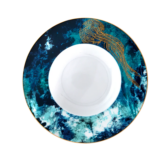 Haviland Pasta Plate Océan Bleu