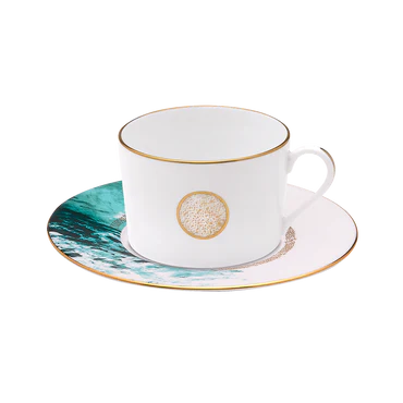 Haviland Teacup and Saucer Océan Bleu