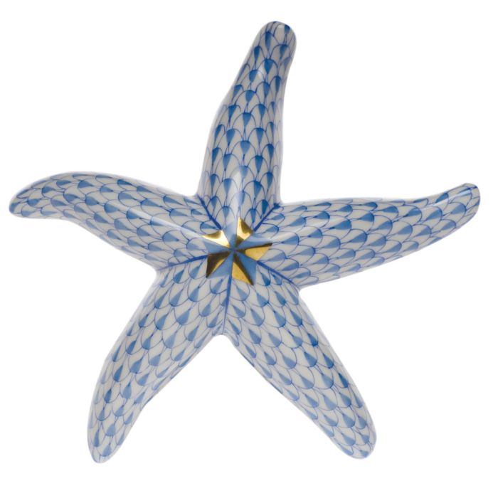Herend Blue MEDIUM STARFISH 4in L