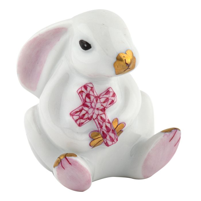 Herend Bunny w Raspberry Cross
