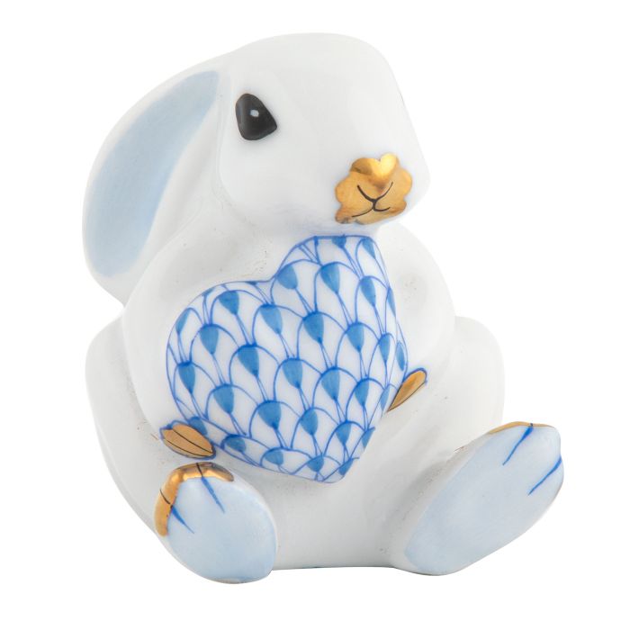 Herend Bunny with Blue Heart