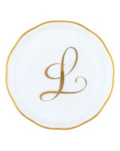 Herend"L" COASTER WITH MONOGRAM 4in D
