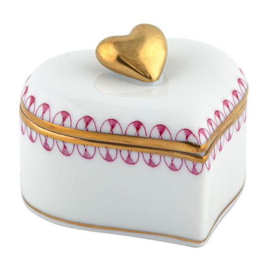 Herend Raspberry Double Heart Box