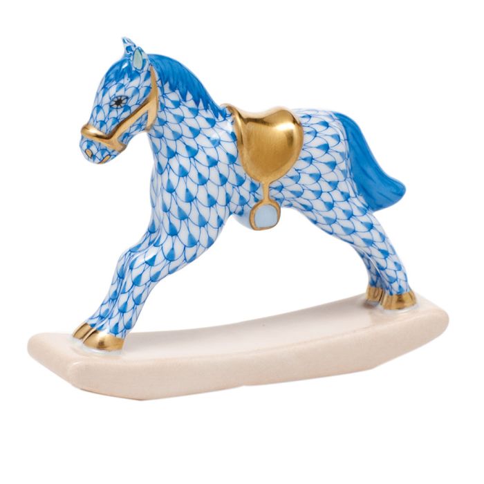 Herend Rocking Horse Blue