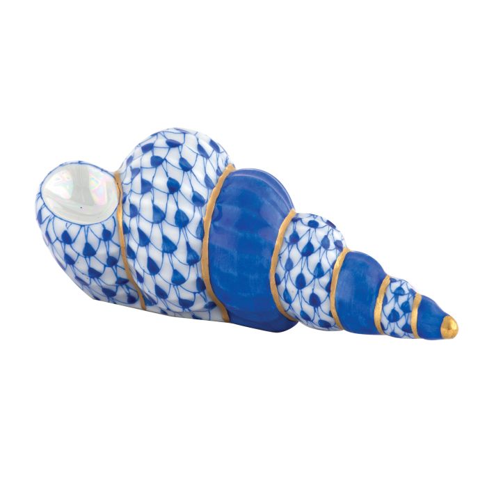 Herend Sapphire STAIRCASE SHELL 2.5in L X 1in W X 1in H