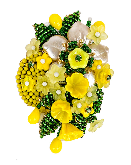Stanley Hagler N.Y.C. Yellow Boquet Brooch