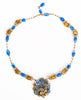 Stanley Hagler N.Y.C. Sky Blue with Golden Cage Bead Necklace