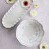 Vietri Incanto Ruffle Oval Tray - White