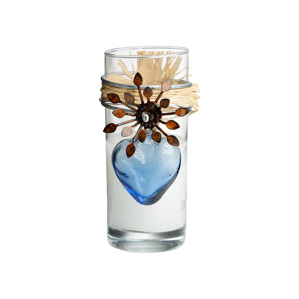 Jan Barboglio Blue Heart Candle Adelita Sacred Heart