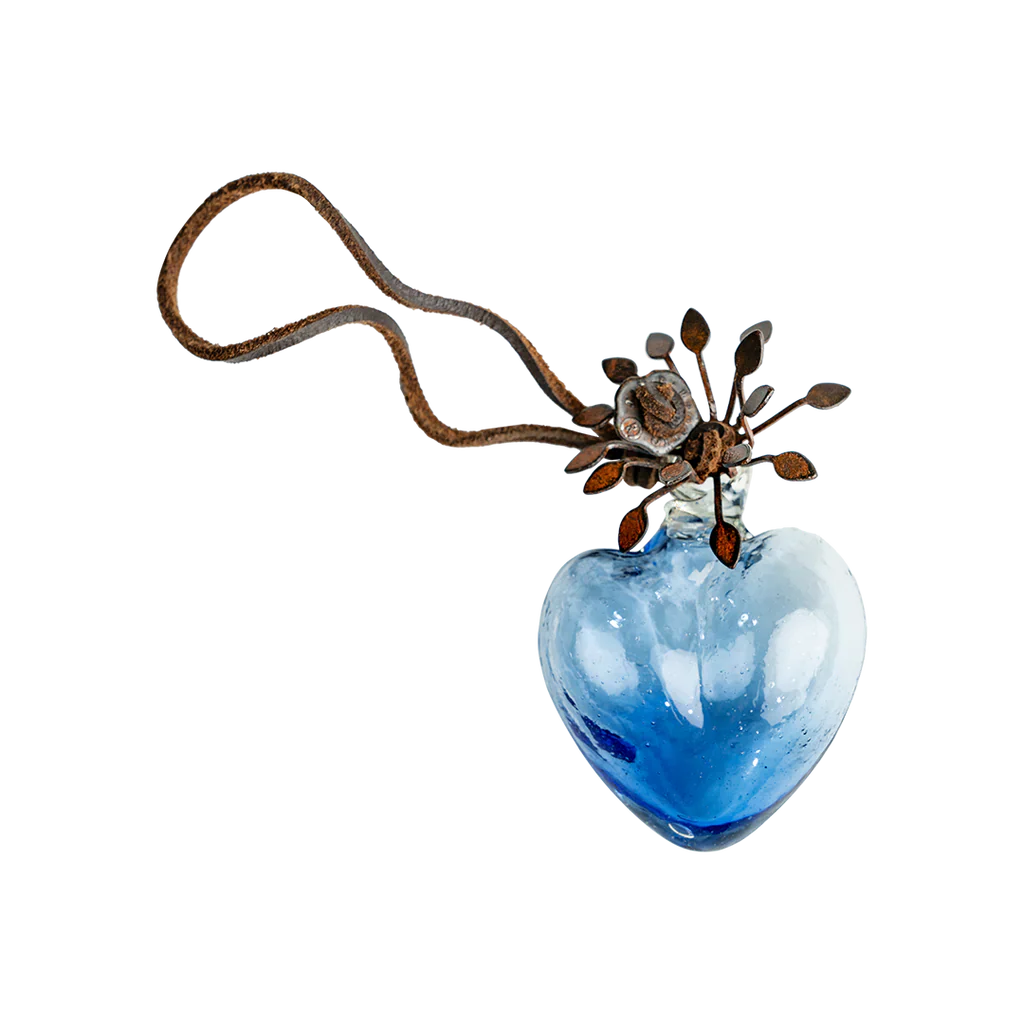 Jan Barboglio Blue Heart on Cord Adelita Heartblessing Azul