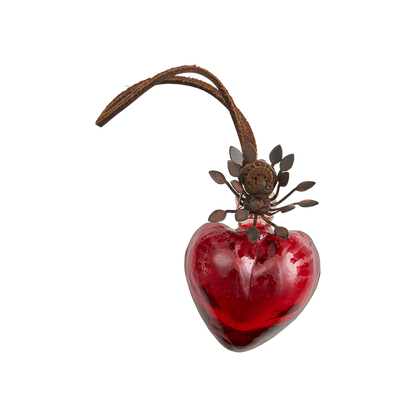 Jan Barboglio Red Heart Adelita Heartblessing on Leather Cord