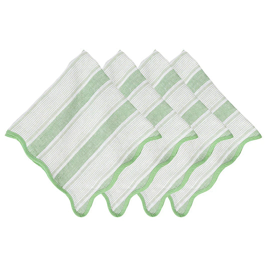 Juliska Green Cabana Stripe Nakins Seagrass Set of 4