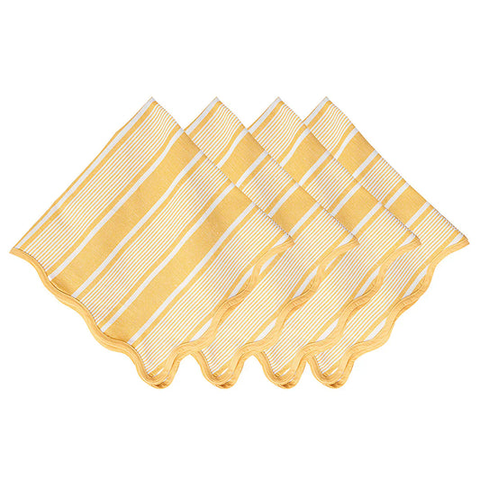 Juliska Yellow Cabana Stripe Napkin Set of 4 - Sunshine Juliska