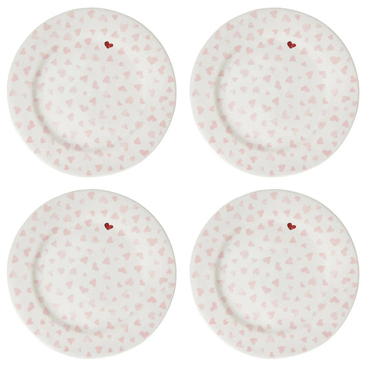 Juliska Love You More Dessert/Salad Plate Set/4 - Pink