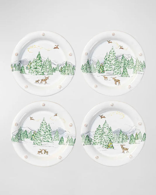 Juliska Berry & Thread North Pole - Assorted Cocktail Plates Set/4