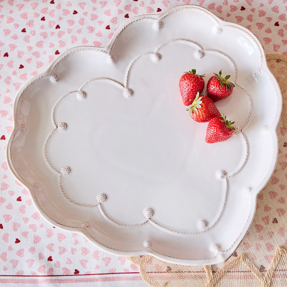 Juliska Berry & Thread 15" Heart Platter - Whitewash