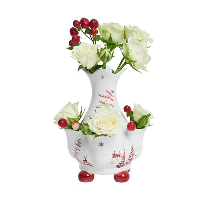 Juliska Ruby 6" Tulipiere Vase  Country Estate Winter Frolic