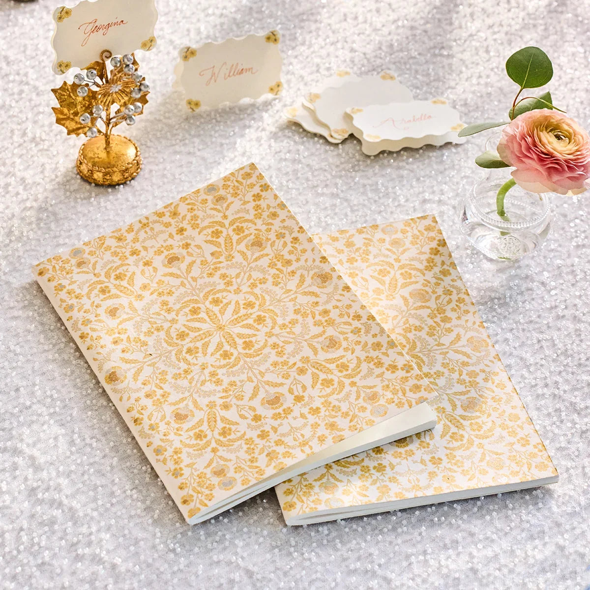Juliska Thistle 7" x 10" Paper Journal  Berry & Thread  - Gold/Silver