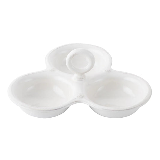 Juliska Triple Bowl Server Berry Thread - Whitewash