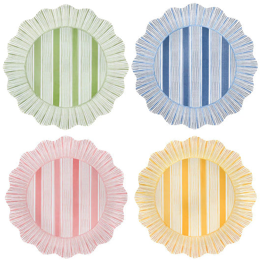 Juliska Cabana Dinner Plates Set of 4 Assorted 4 Colors