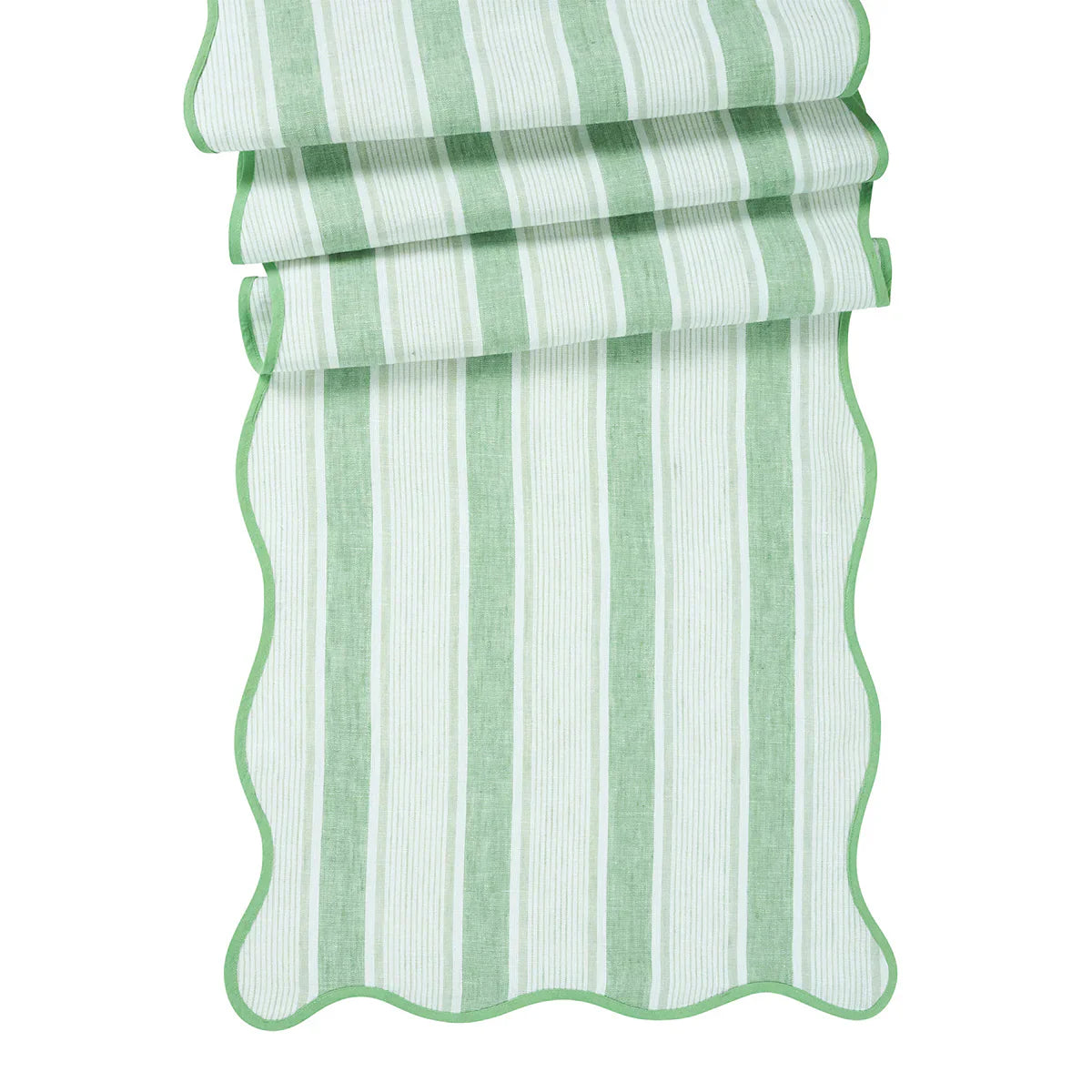Juliska Green Cabana Stripe 18" x 90" Table Runner - Seagrass