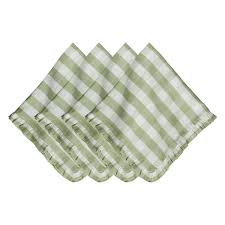 Juliska Seagrass Gingham Ruffle Napkin Set of 4