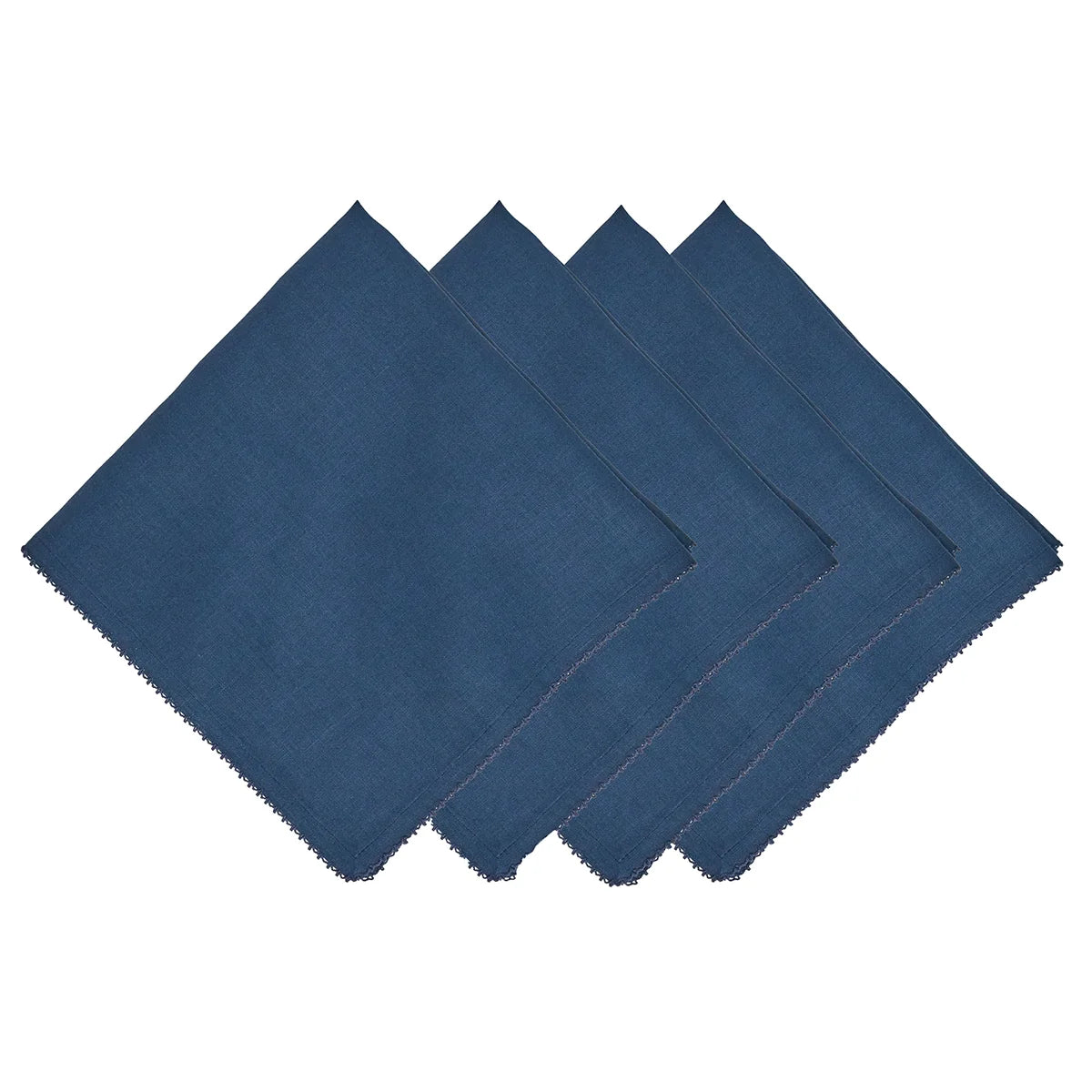 Juliska Navy Berry Scallop Napkin Set of 4 - Navy