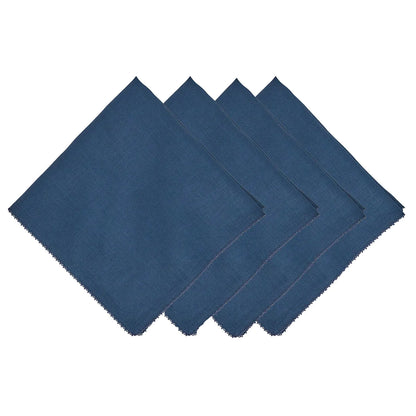 Juliska Navy Berry Scallop Napkin Set of 4 - Navy