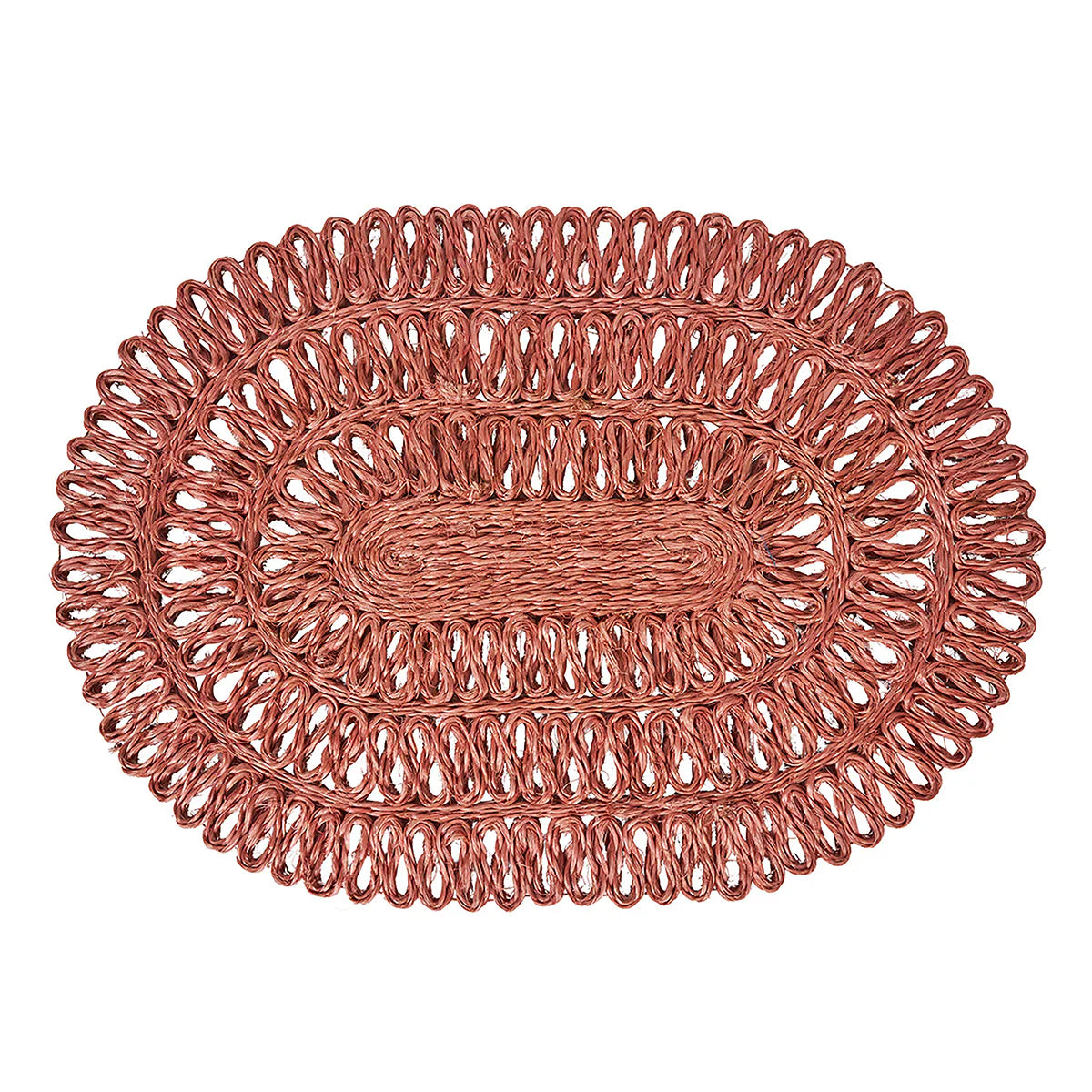 Juliska Coral Oval Straw Loop Oval Placemat