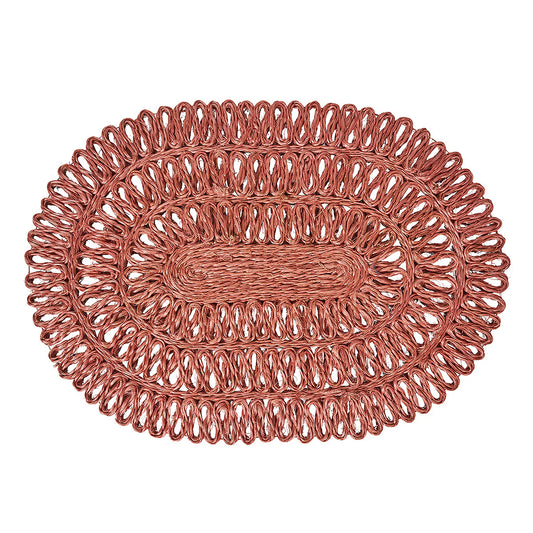 Juliska Coral Oval Straw Loop Oval Placemat
