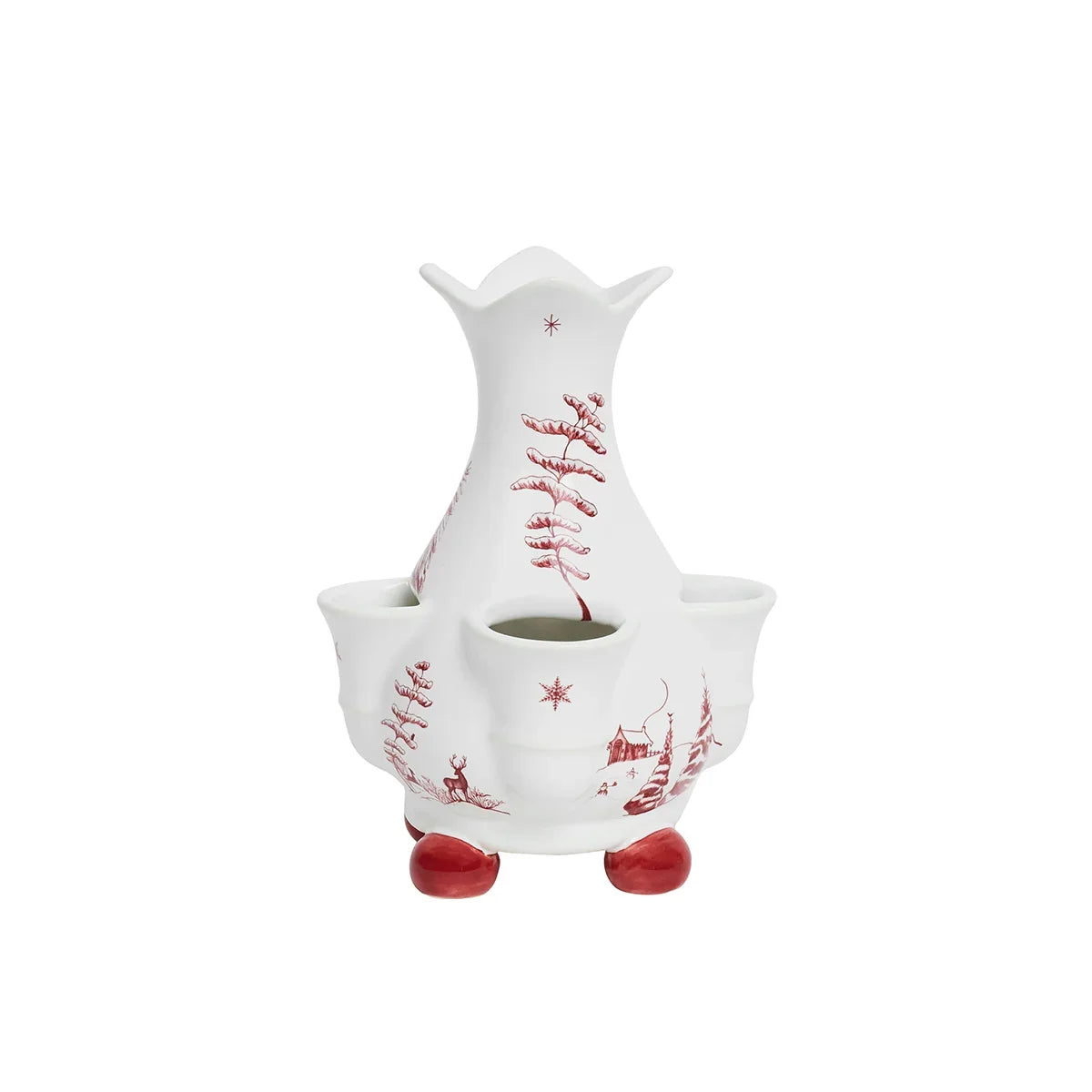 Juliska Ruby 6" Tulipiere Vase  Country Estate Winter Frolic