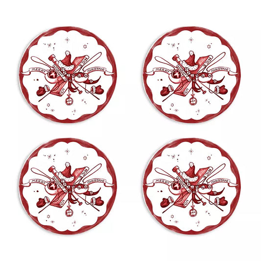 Juliska Country Estate Winter Frolic Ruby - Coaster Set/4