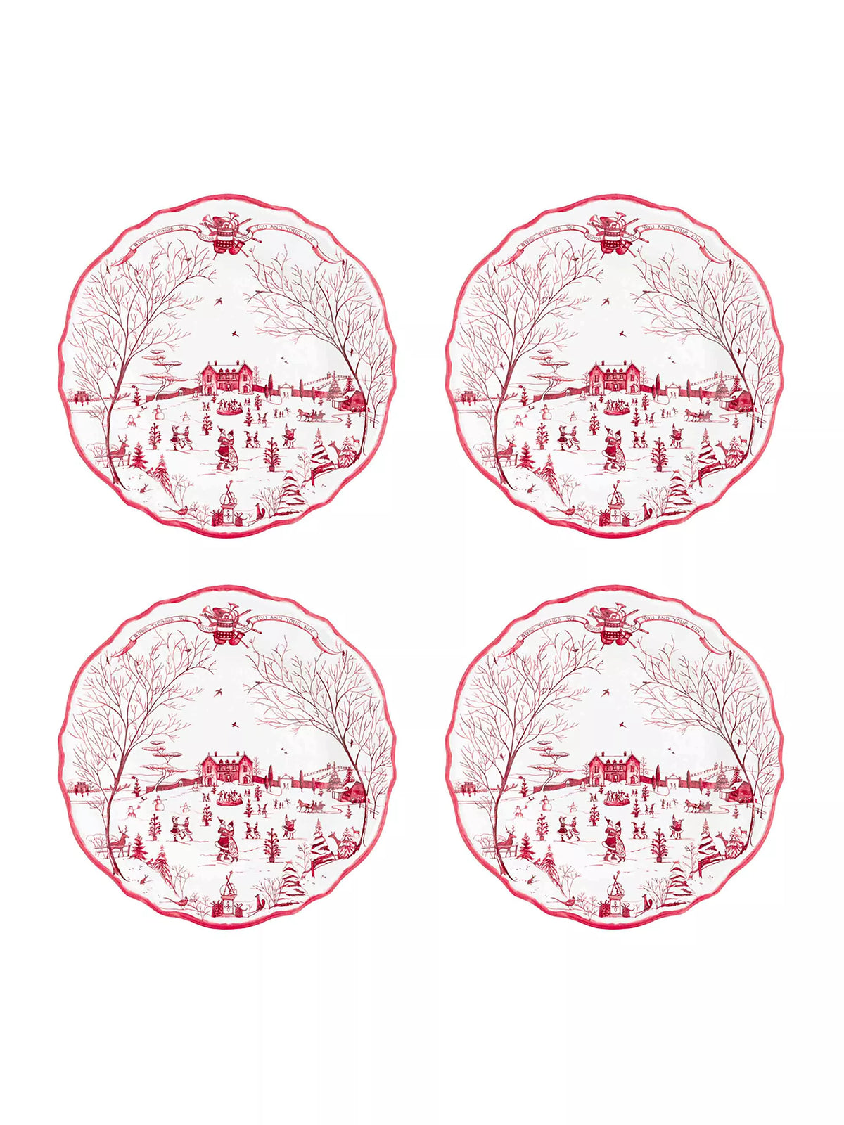 Juliska Melamine: Country Estate Winter Frolic Dinner Plate Set/4
