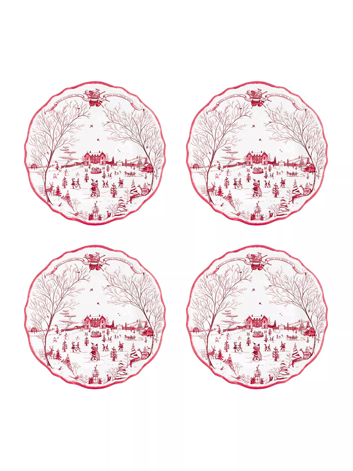 Juliska Melamine: Country Estate Winter Frolic Dinner Plate Set/4