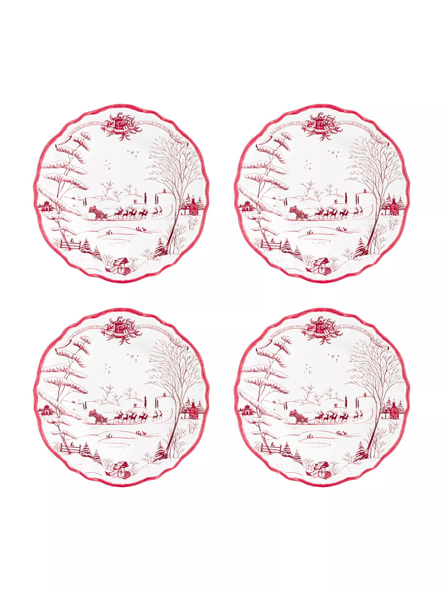 Juliska Melamine: Country Estate Winter Frolic Dessert/Salad Plate Set/4