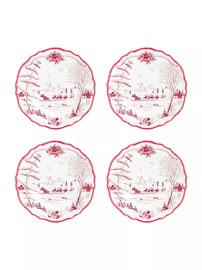 Juliska Melamine: Country Estate Winter Frolic Dessert/Salad Plate Set/4