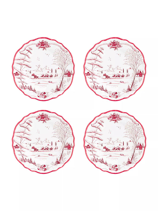 Juliska Melamine: Country Estate Winter Frolic Dessert/Salad Plate Set/4