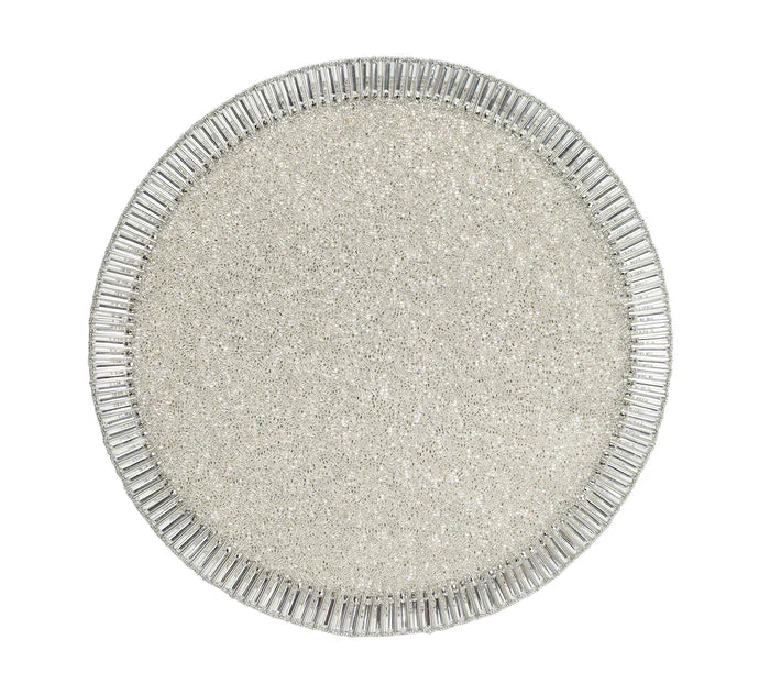 Kim Seybert Bevel Placemat in Silver & Crystal