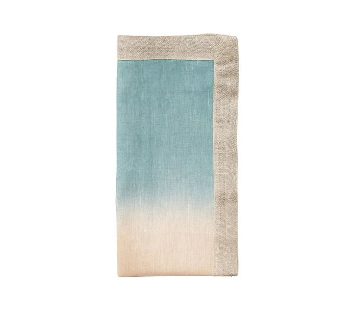 Kim Seybert Dip Dye Napkin in Natural & Seafoam Set of 4