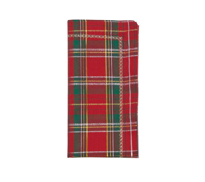 Kim Seybert Napkin: Holiday Threads Napkin in Red, Green & Gold