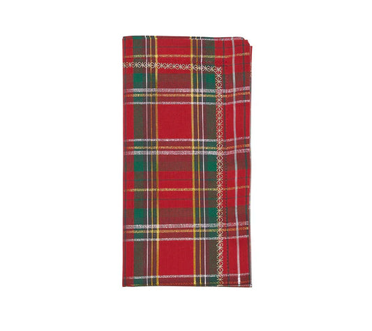 Kim Seybert Napkin: Holiday Threads Napkin in Red, Green & Gold