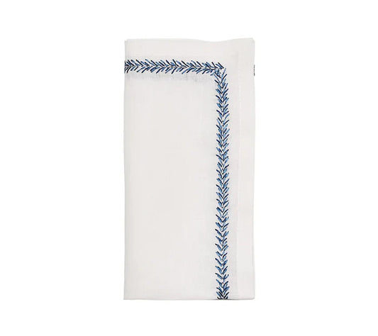 Kim Seybert Blue Jardin Napkin in White & Blue