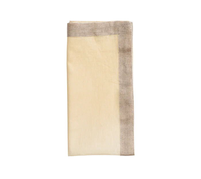 Kim Seybert Napkins: Dip Dye in White & Beige