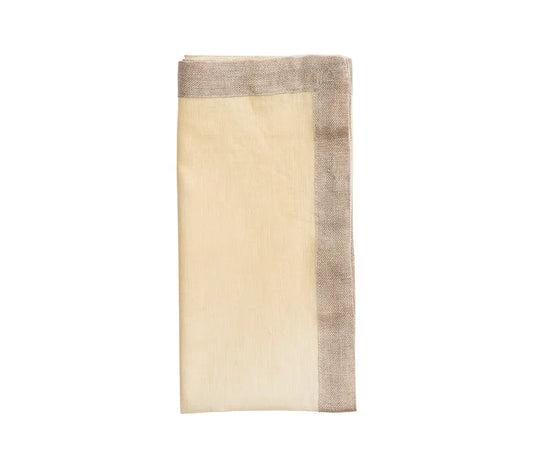Kim Seybert Napkins: Dip Dye in White & Beige