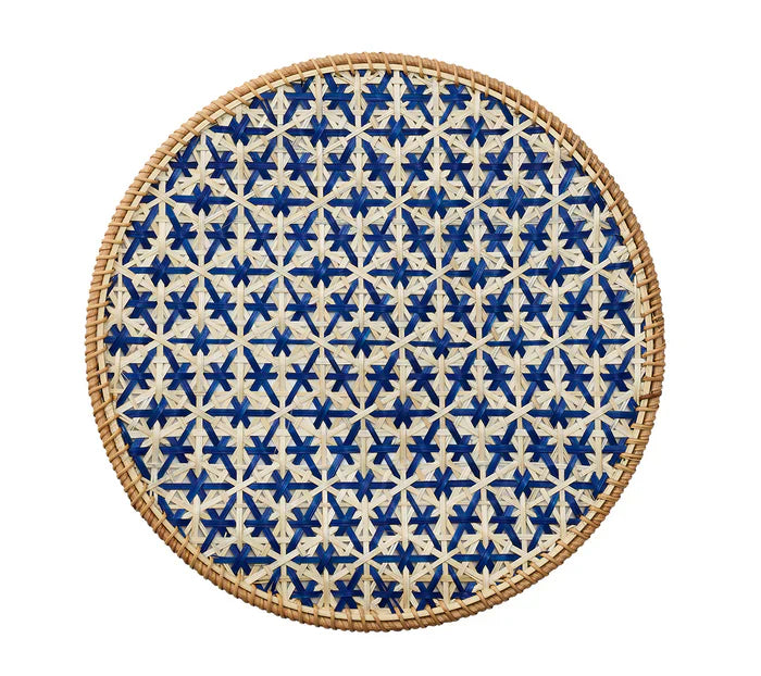 Kim Seybert Blue Lanai Placemat in Natural & Blue