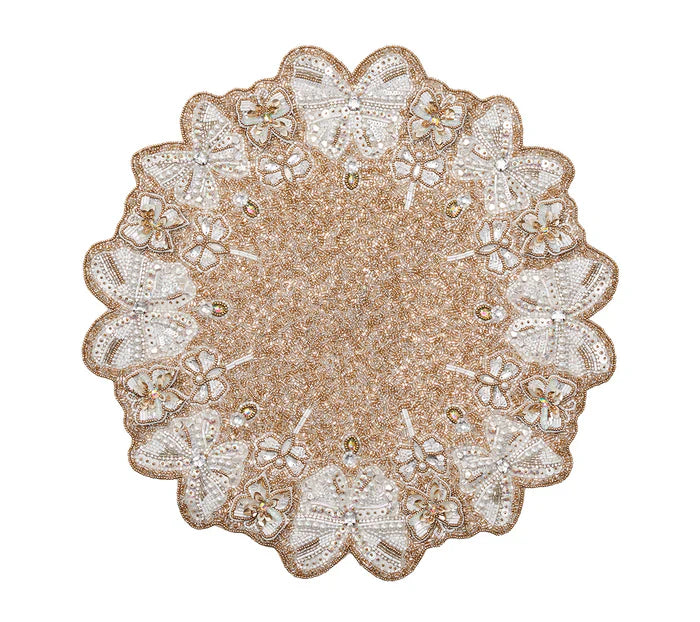Kim Seybert Monarch Placemat Champagne & Crystal Set of 2