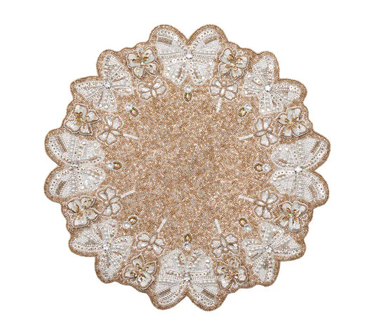 Kim Seybert Monarch Placemat Champagne & Crystal Set of 2